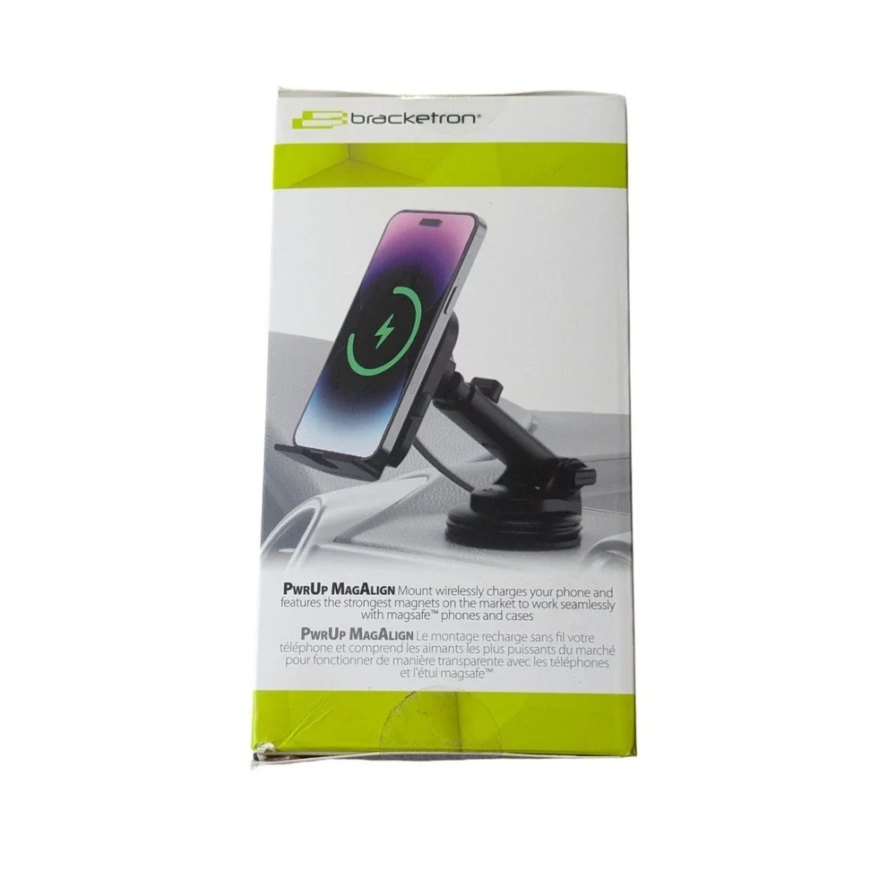 Bb.Um Bracketron PWRUP MagAlign 15W MagSafe Car Mount Charger Window Dash Vent ⬇